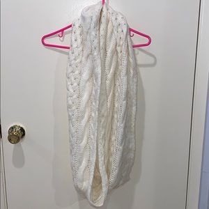 White Knitted Infinity Scarf